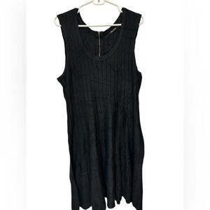 NIC + ZOE Black Knit Fit Flare Sweater Tank Knee Length Dress